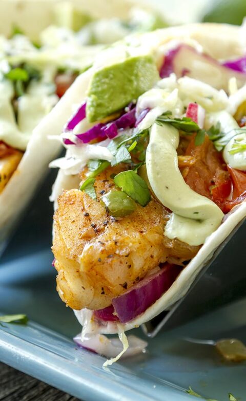 three fish tacos